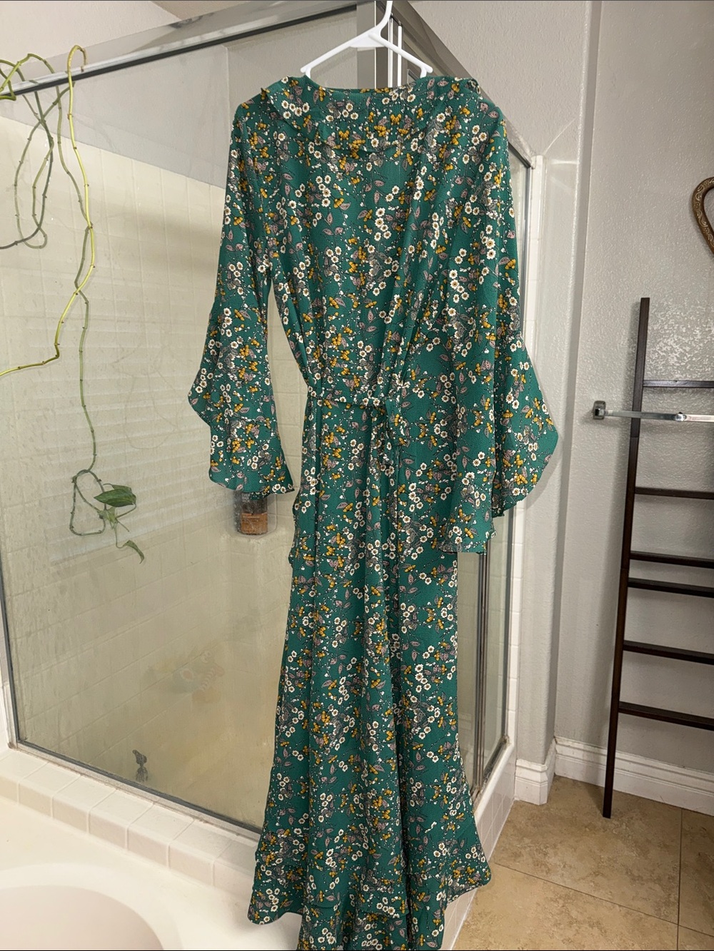 Max Studio Teal Floral Ruffle Maxi Dress - Picture 5 of 5